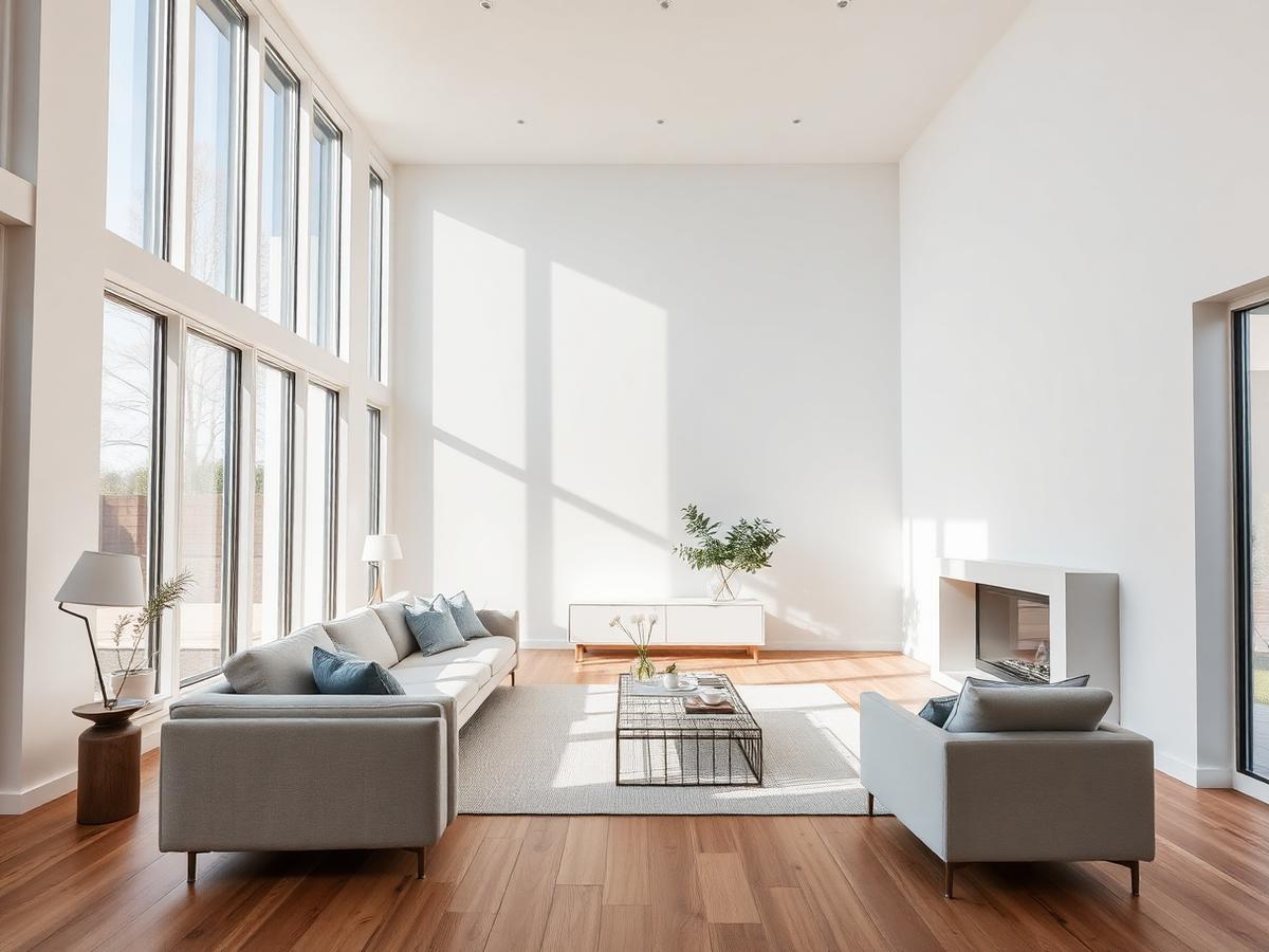 Intérieur lumineux d'une propriété résidentielle contemporaine